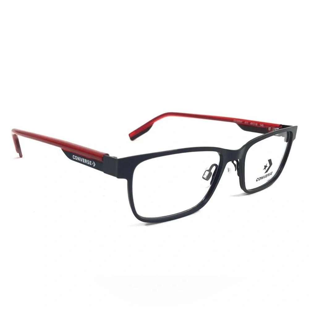 Converse Kids Eyeglasses Frames CV3004Y 411 Matte Black Red Full Rim 49-16-140